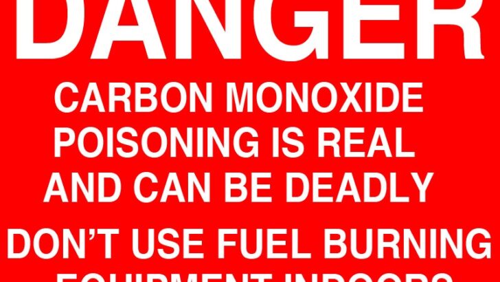 Connecticut Department Of Public Health Issues Warning About Carbon Monoxide Poisoning With The Possibility Of Damage Being Caused By Tropical Storm/Hurricane Henri